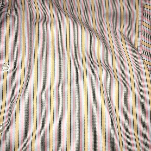 Vluxe Button Up Shirt Mens Size XXL 45 46 17 3/4-18 Pink Black Multi Stripe LS - Picture 3 of 5